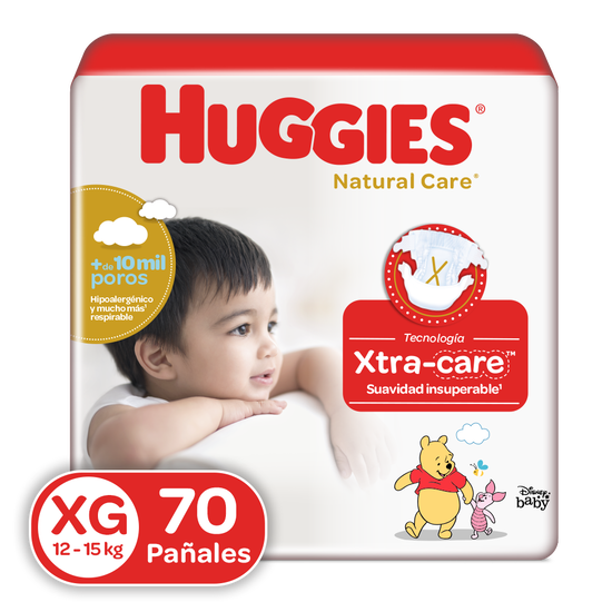 Pañales Huggies Natural Care Etapa 4/XG x 70 Unds