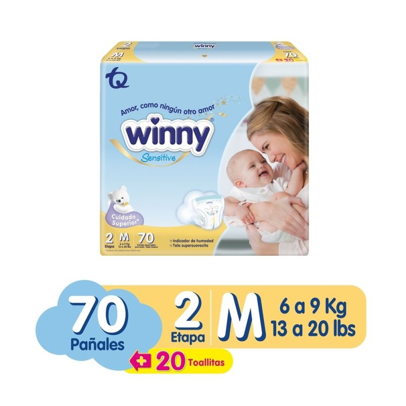 Pañales Winny Gold etapa 2/M x 70 Unds