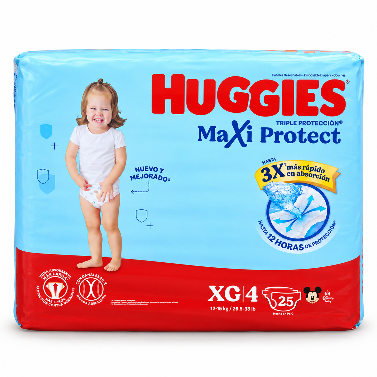 Pañales Huggies Triple Protección 4/XG x 25 unds