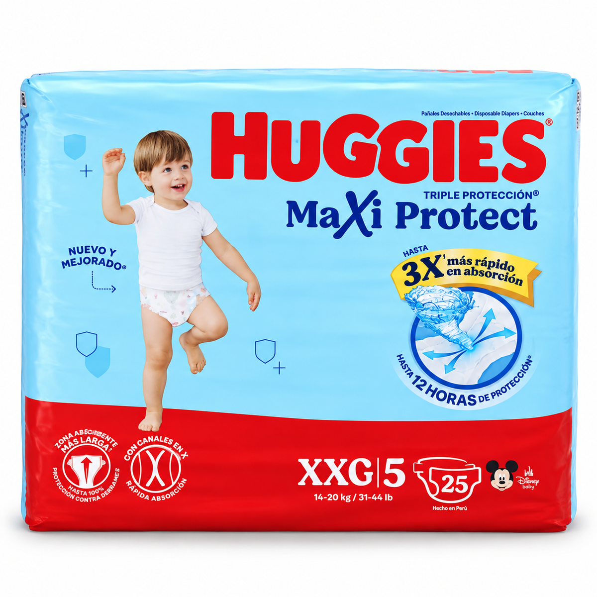 Pañales Huggies Triple Protección 5/XXG x 25 unds
