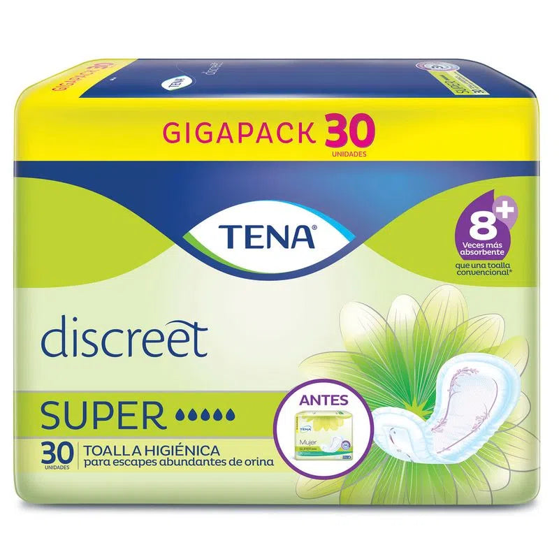 Toallas Tena Discreet Super x 30 Unds