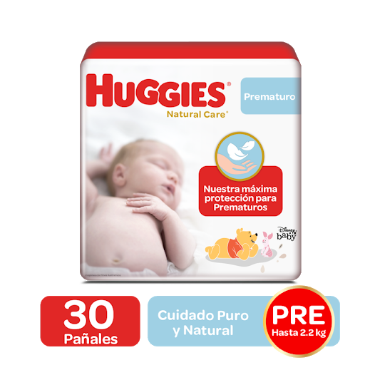 Pañales Huggies Natural Care Prematuro x 30 Unds